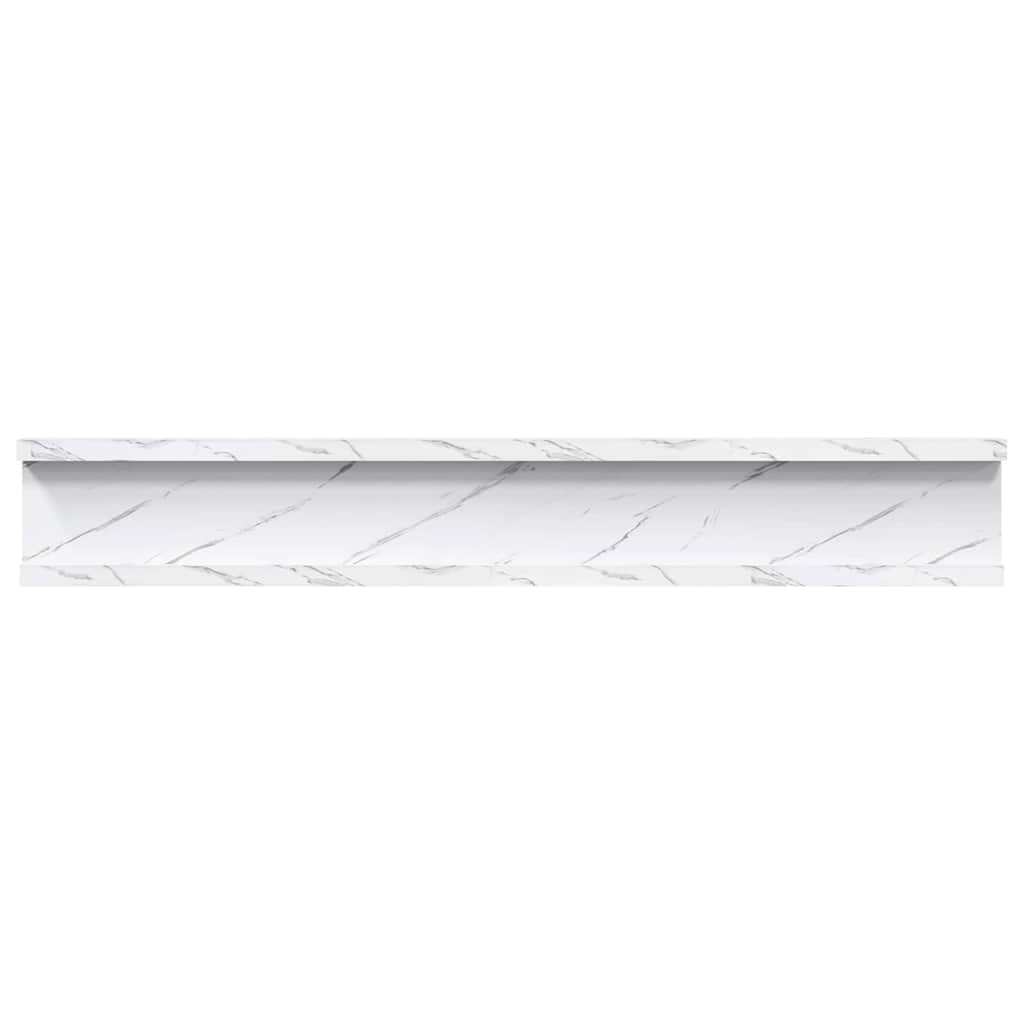 Scaffale da parete 4 pcs Marmo Bianco 60 x 9 x 3 cm