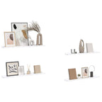 Scaffale da parete 4 pcs Marmo Bianco 80 x 9 x 3 cm