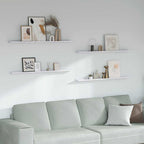 Scaffale da parete 4 pcs Marmo Bianco 115 x 9 x 3 cm
