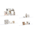 Scaffale da parete 4 pcs Marmo Bianco 115 x 9 x 3 cm
