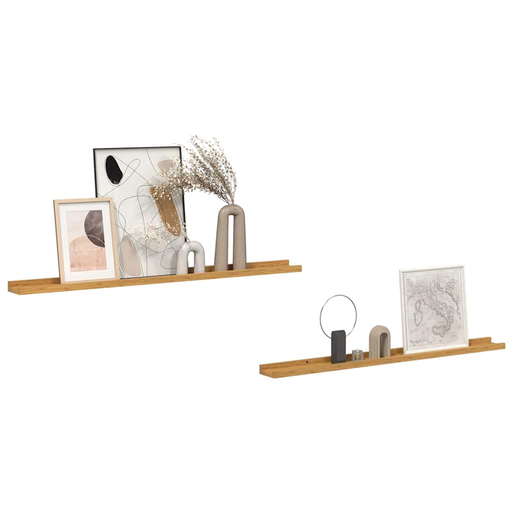 Scaffale da parete 2 pcs Beige 100 x 9 x 3 cm Legno multistrato
