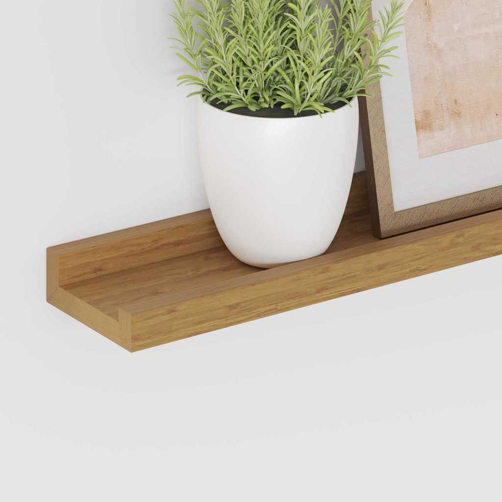 Scaffale da parete 2 pcs Beige 115 x 9 x 3 cm Legno multistrato