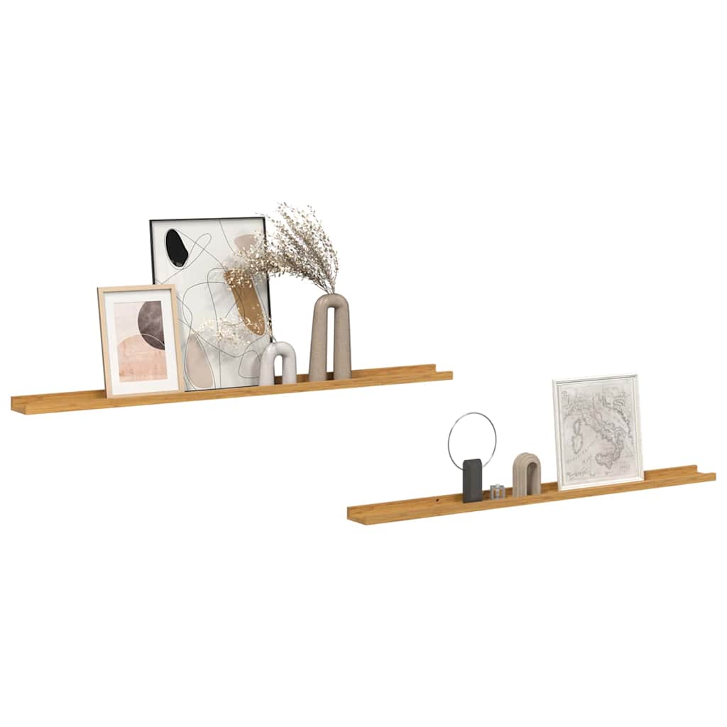 Scaffale da parete 2 pcs Beige 115 x 9 x 3 cm Legno multistrato