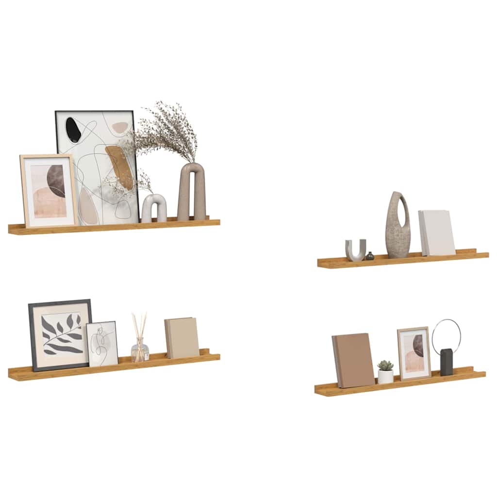 Scaffale da parete 4 pcs Beige 80 x 9 x 3 cm Legno multistrato