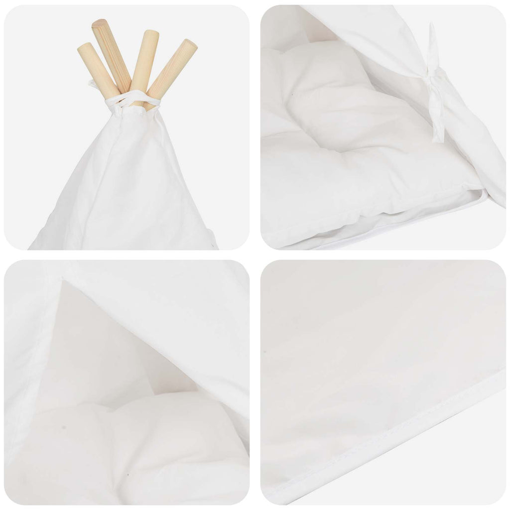 Tenda per animali con cuscino Bianco 50 x 50 x 60 cm Poliestere