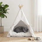 Tenda per animali con cuscino Bianco 50 x 50 x 60 cm Poliestere