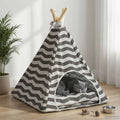 Tenda per animali con cuscino Bianco e Grigio 40 x 40 x 50 cm