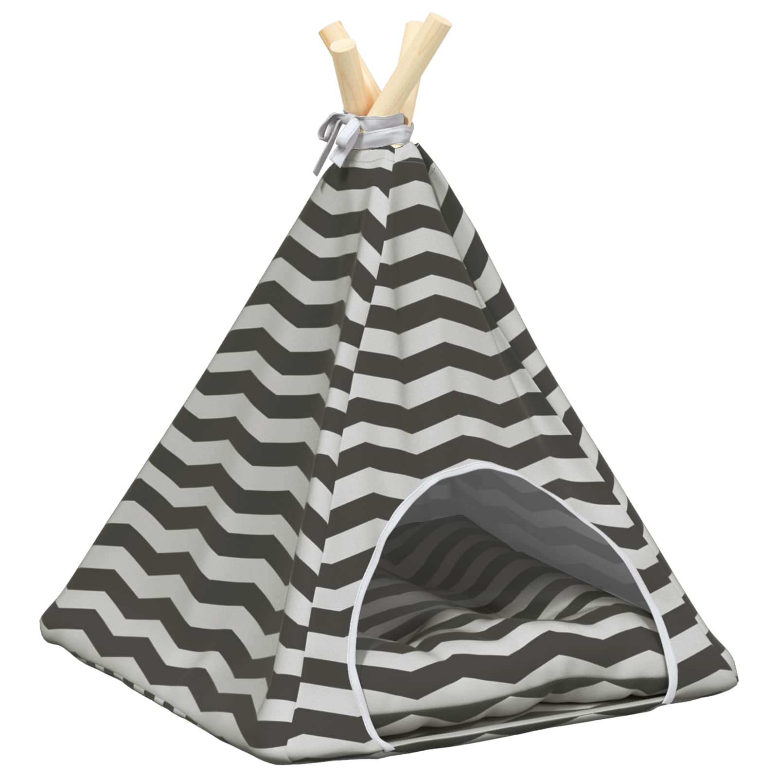 Tenda per animali con cuscino Bianco e Grigio 40 x 40 x 50 cm