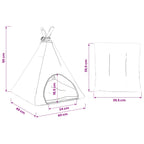 Tenda per animali con cuscino Bianco e Grigio 40 x 40 x 50 cm