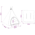 Tenda per animali con cuscino Bianco e Grigio 50 x 50 x 60 cm