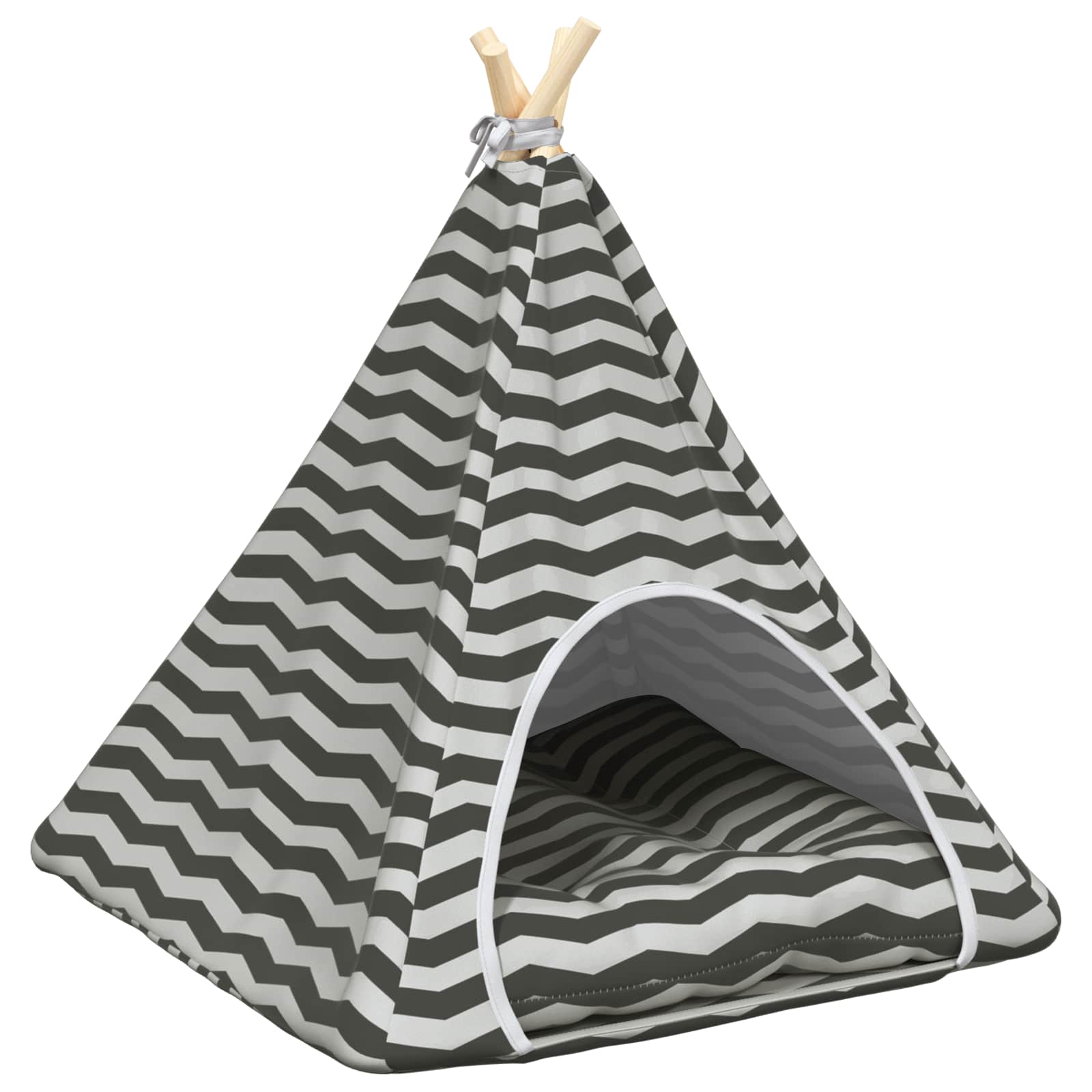 Tenda per animali con cuscino Bianco e Grigio 60 x 60 x 70 cm