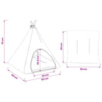 Tenda per animali con cuscino Bianco e Grigio 60 x 60 x 70 cm