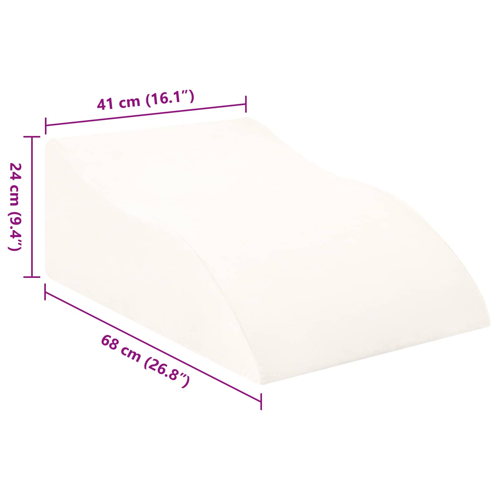 Cuscino per Gambe Bianco 68 x 41 x 24 cm Schiuma PU
