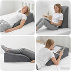 Cuscino per Gambe Grigio 68 x 41 x 21 cm Schiuma PU