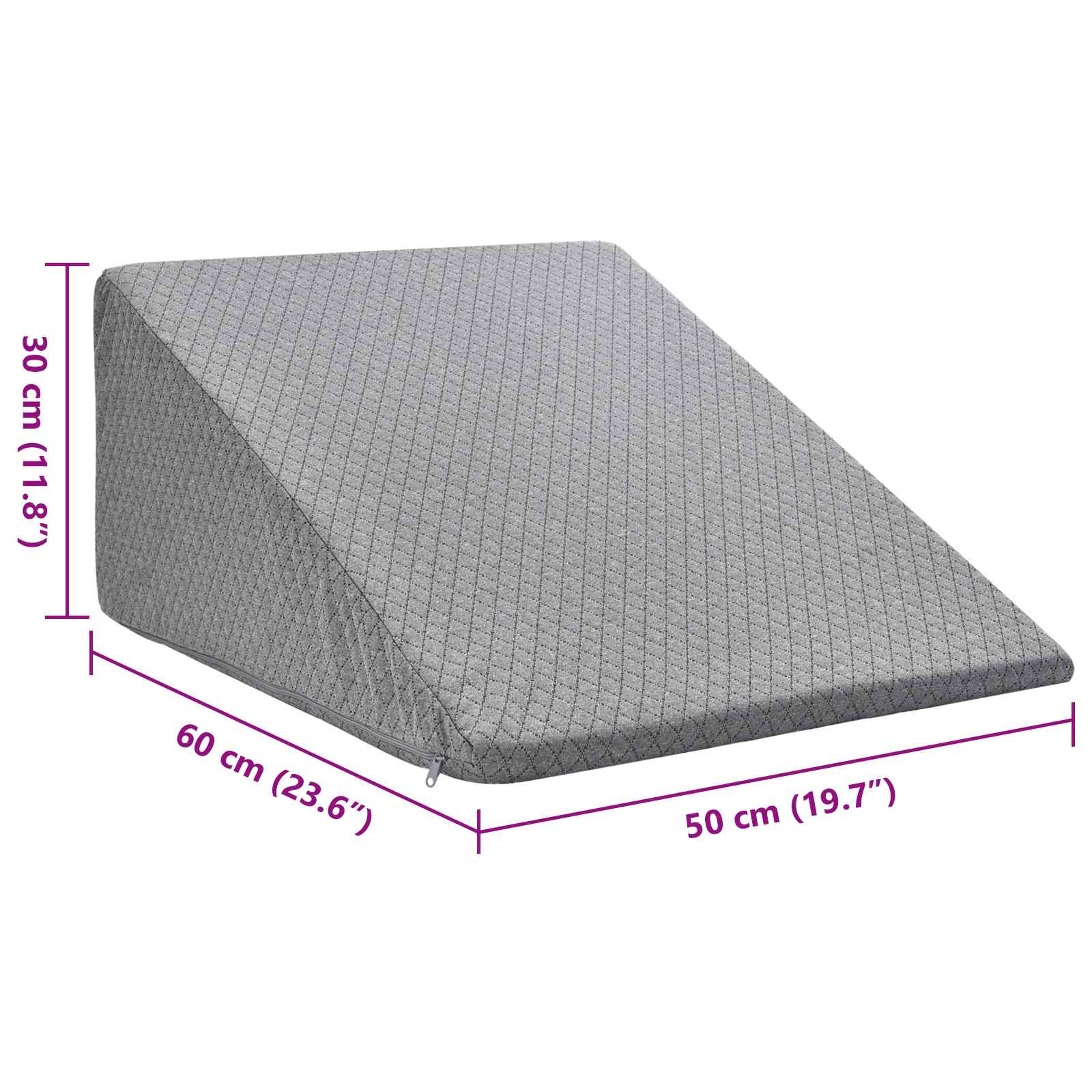 Cuscino per Gambe Grigio 60 x 50 x 30 cm Schiuma Memory