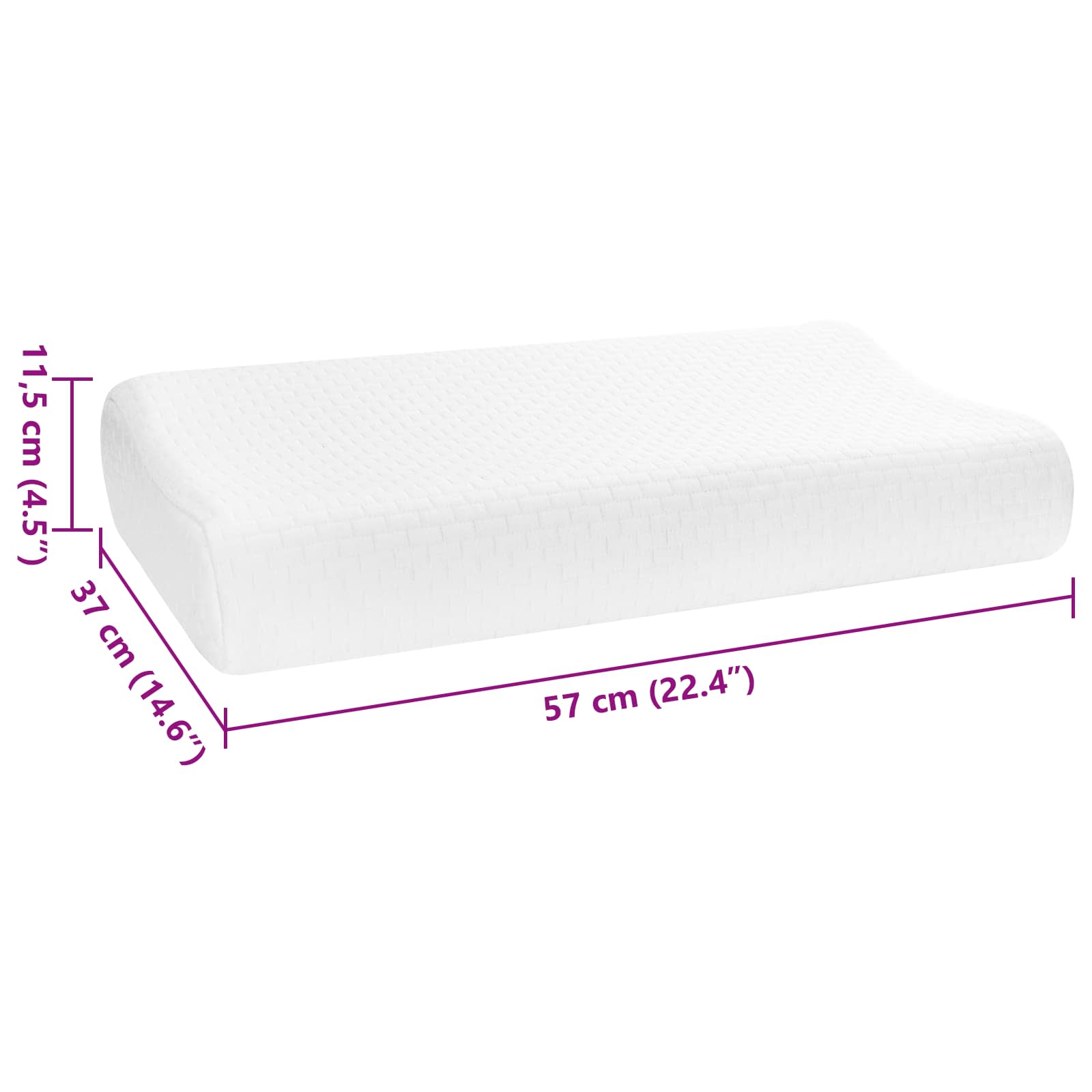 Cuscino da Letto Bianco 57 x 37 x 11,5 cm Schiuma Memory