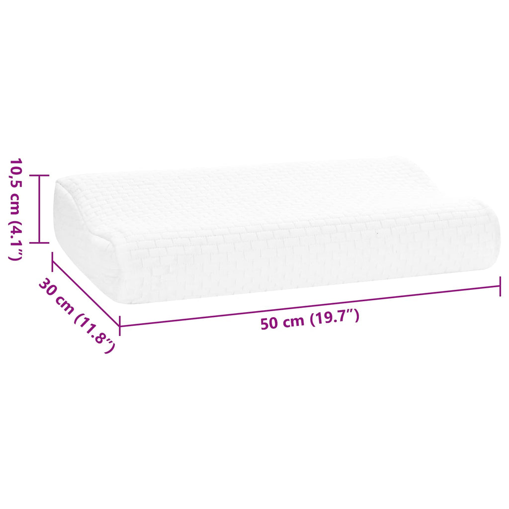 Cuscino da Letto Bianco 50 x 30 x 10,5 cm Schiuma Memory