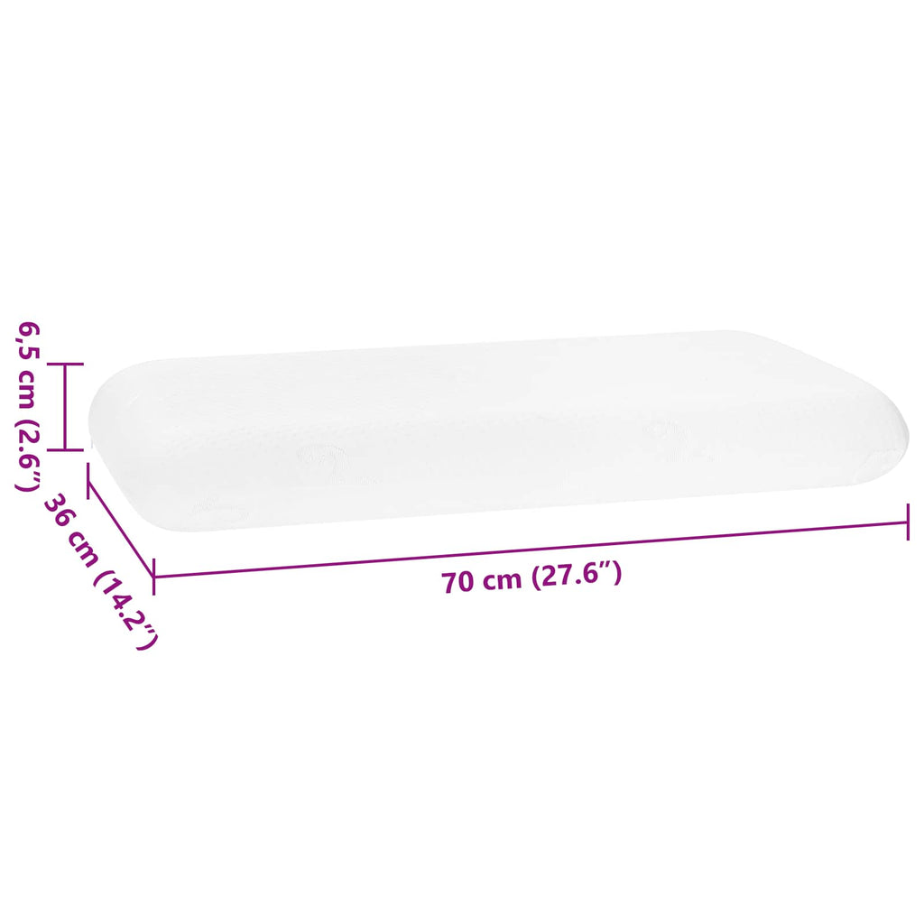 Cuscino da Letto Bianco 70 x 36 x 6,5 cm Schiuma Memory