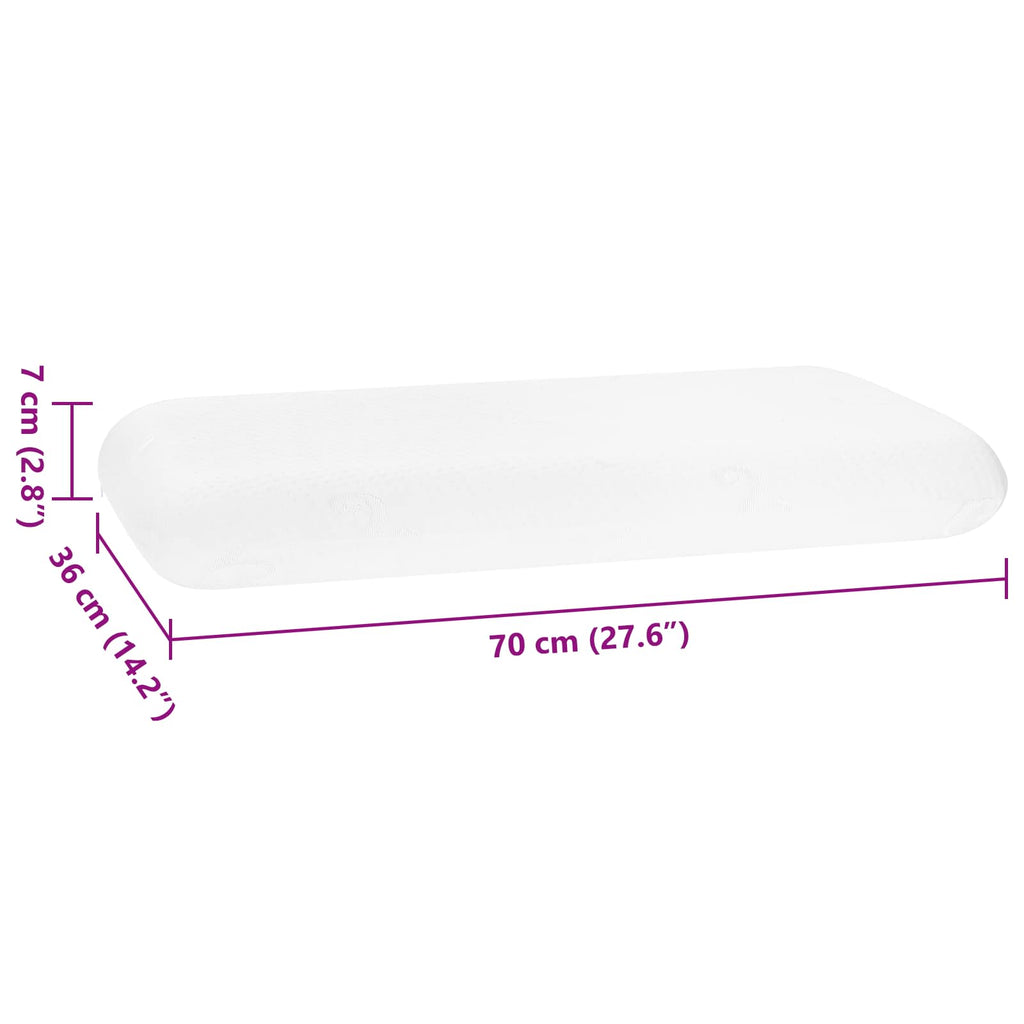 Cuscino da Letto Bianco 70 x 36 x 7 cm Schiuma Memory