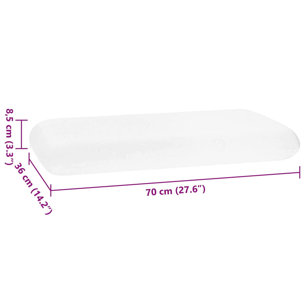 Cuscino da Letto Bianco 70 x 36 x 8,5 cm Schiuma Memory