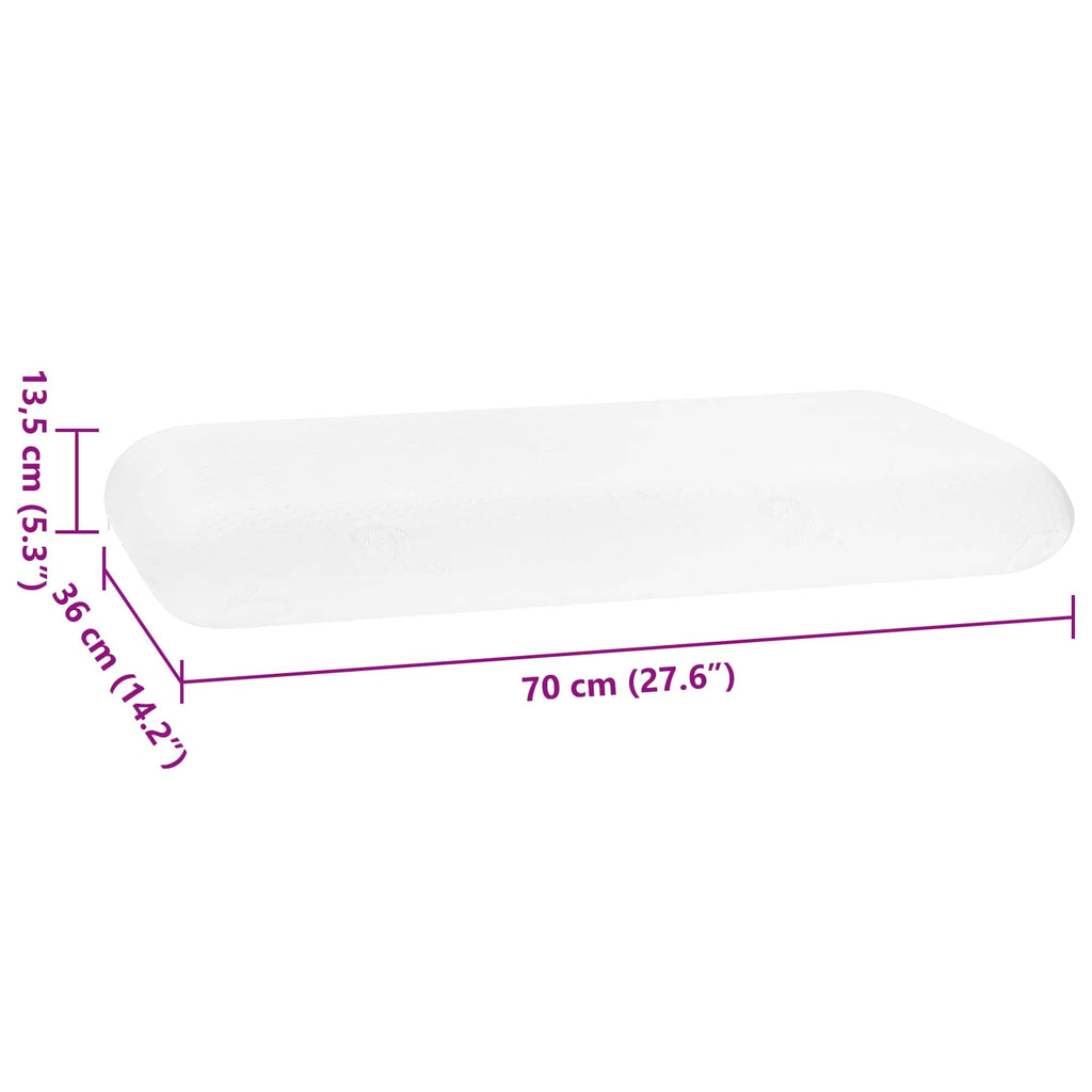 Cuscino da Letto Bianco 70 x 36 x 13,5 cm Schiuma Memory