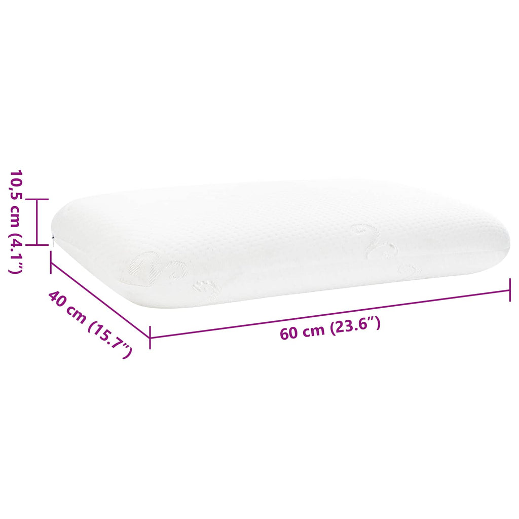 Cuscino da Letto Bianco 60 x 40 x 10,5 cm Schiuma Memory