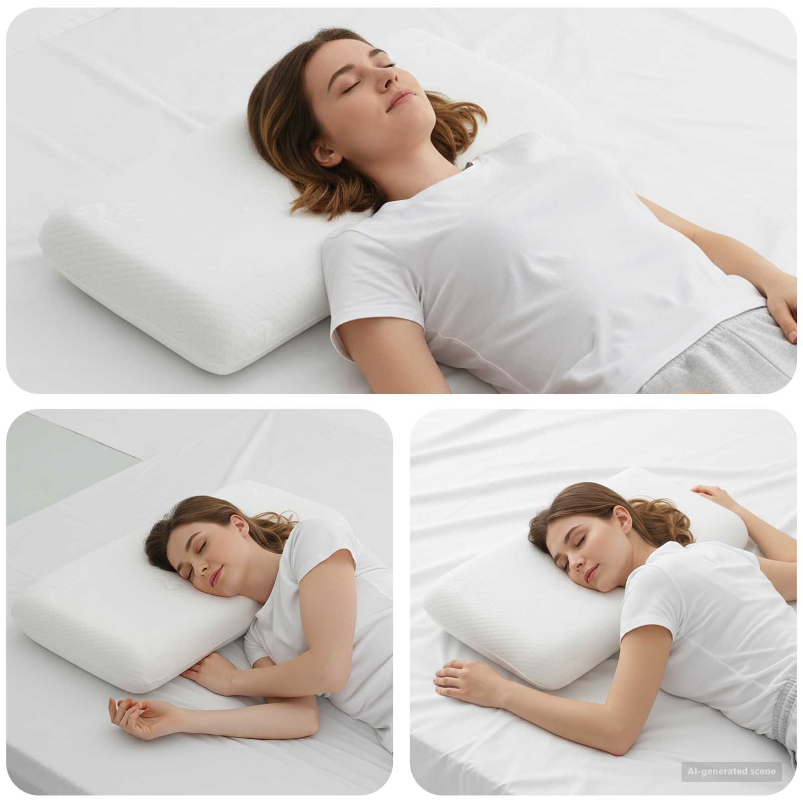 Cuscino da Letto Bianco 74 x 39 x 13 cm Schiuma Memory