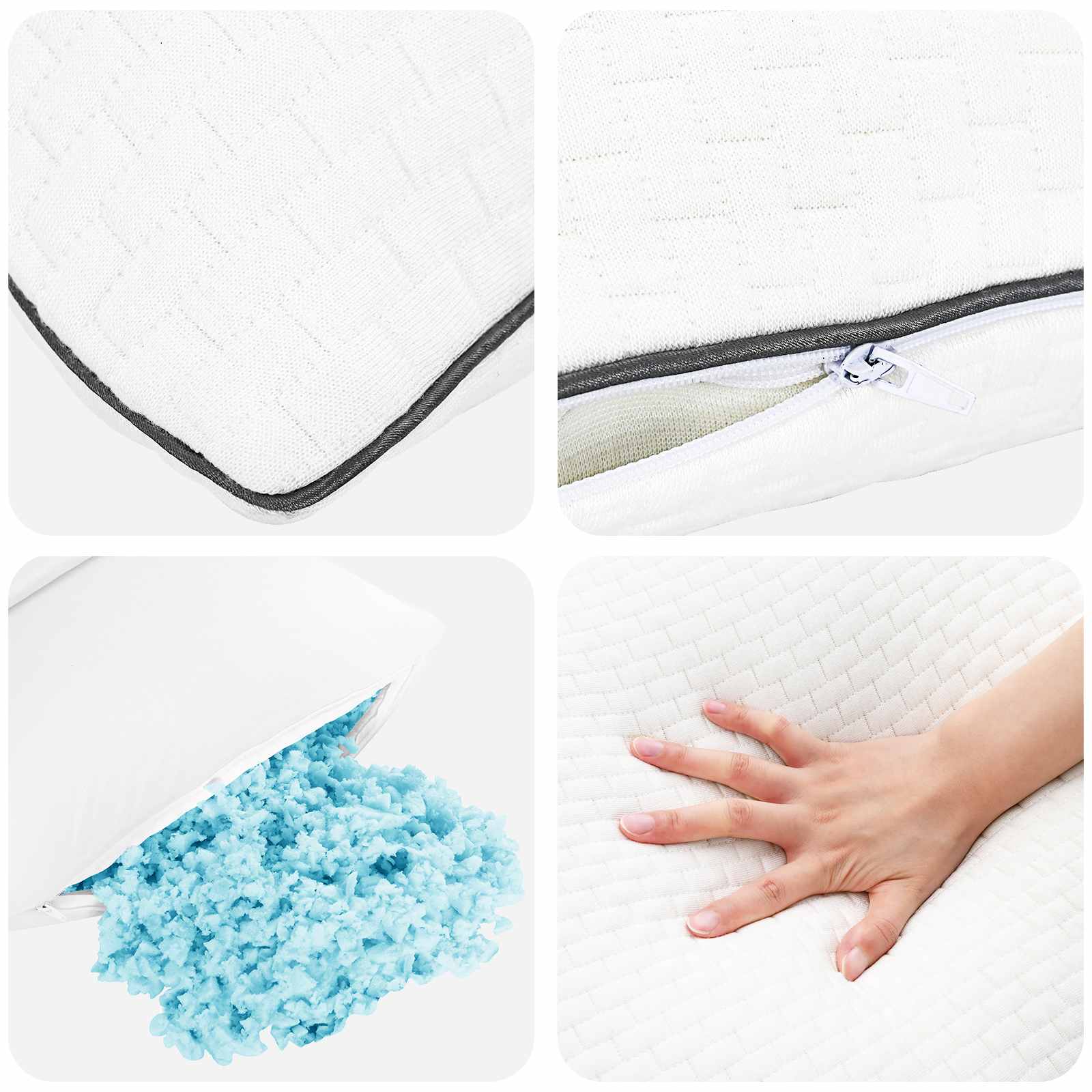 Cuscino Shread Bianco 60 x 40 x 14,5 cm Schiuma Memory