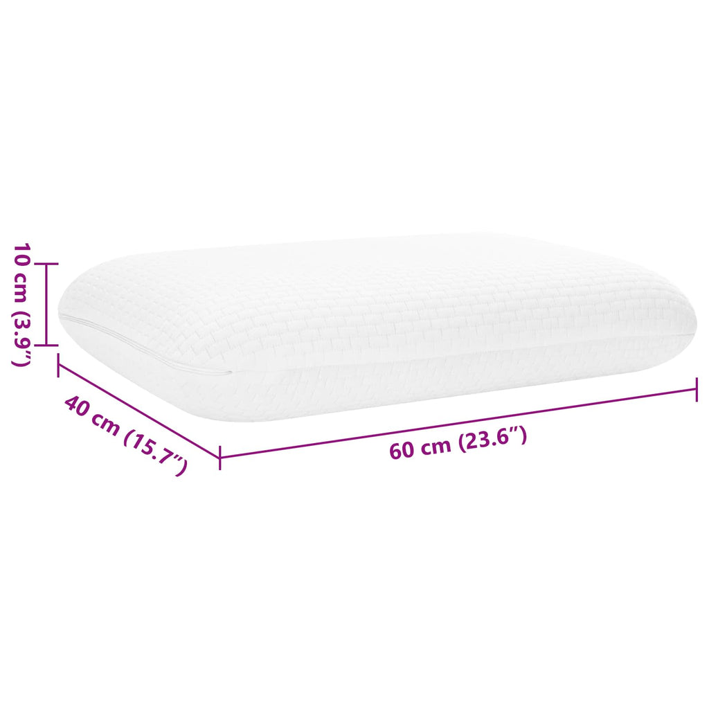 Cuscino da Letto Bianco 60 x 40 x 10 cm Schiuma Memory