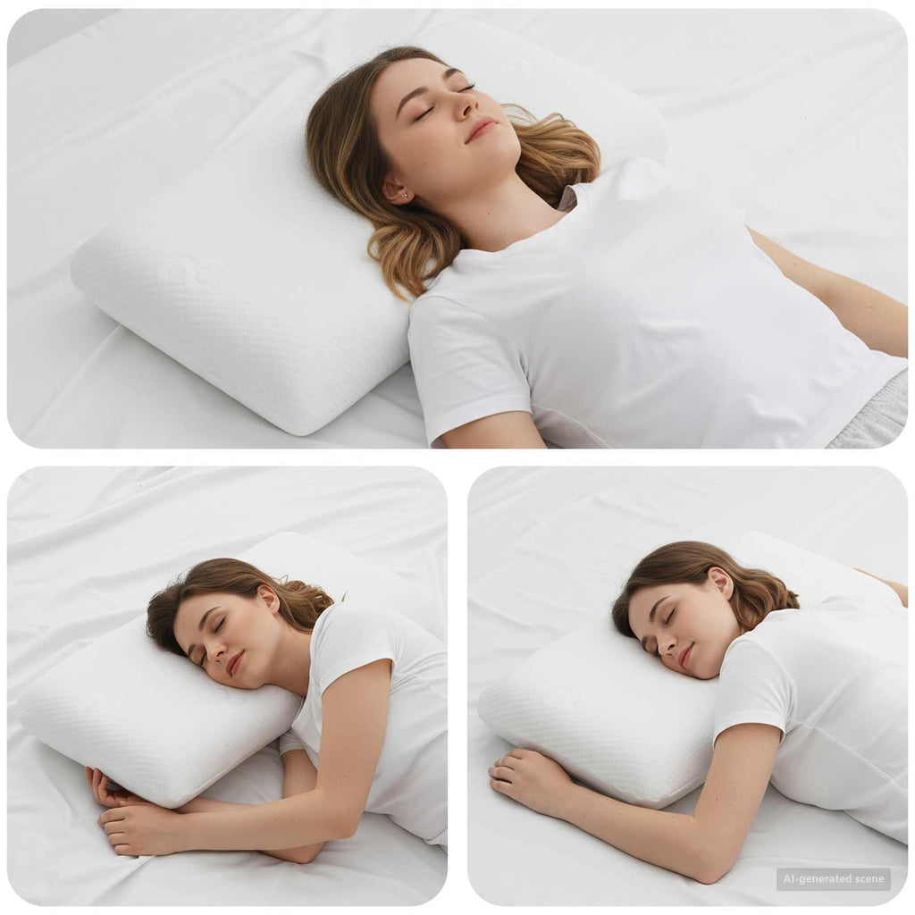 Cuscino da Letto Bianco 60 x 40 x 13 cm Schiuma Memory in Gel