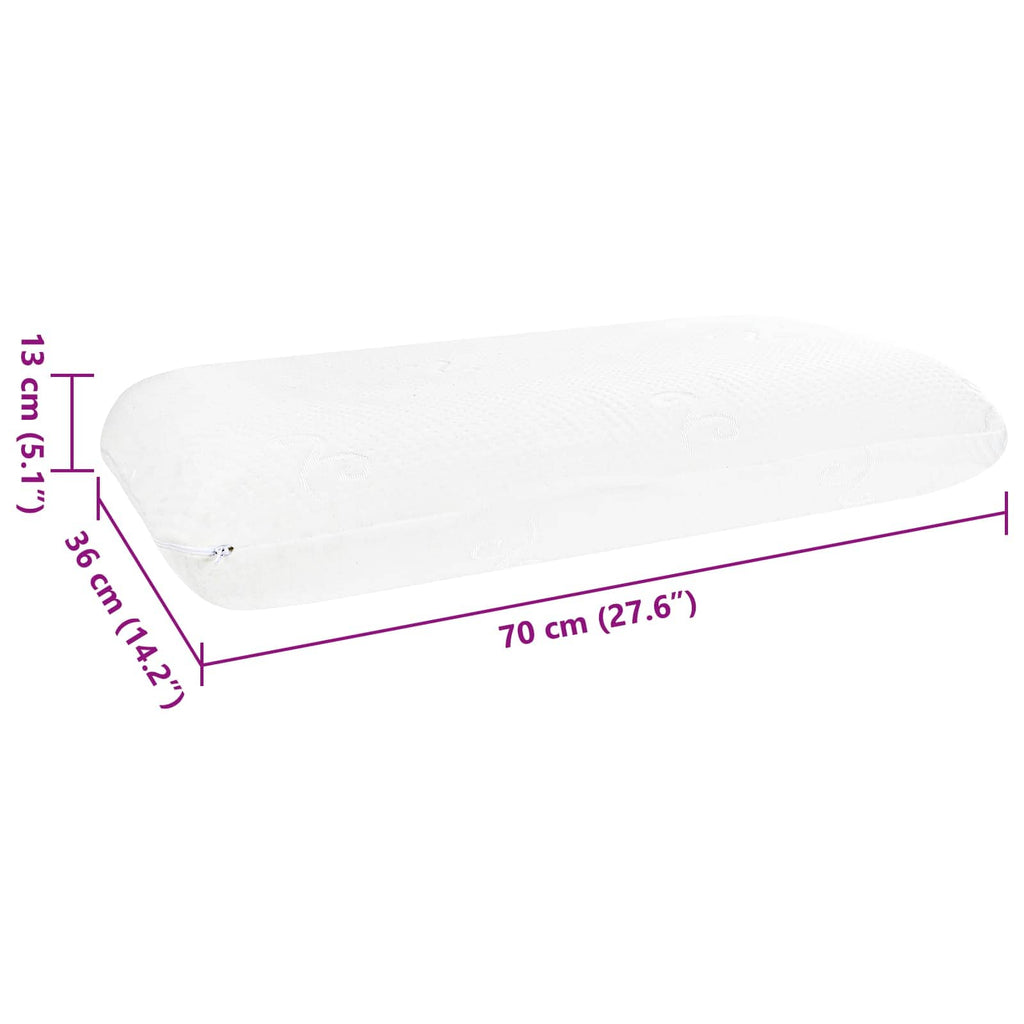 Cuscino da Letto Bianco 70 x 36 x 13 cm Schiuma Memory in Gel