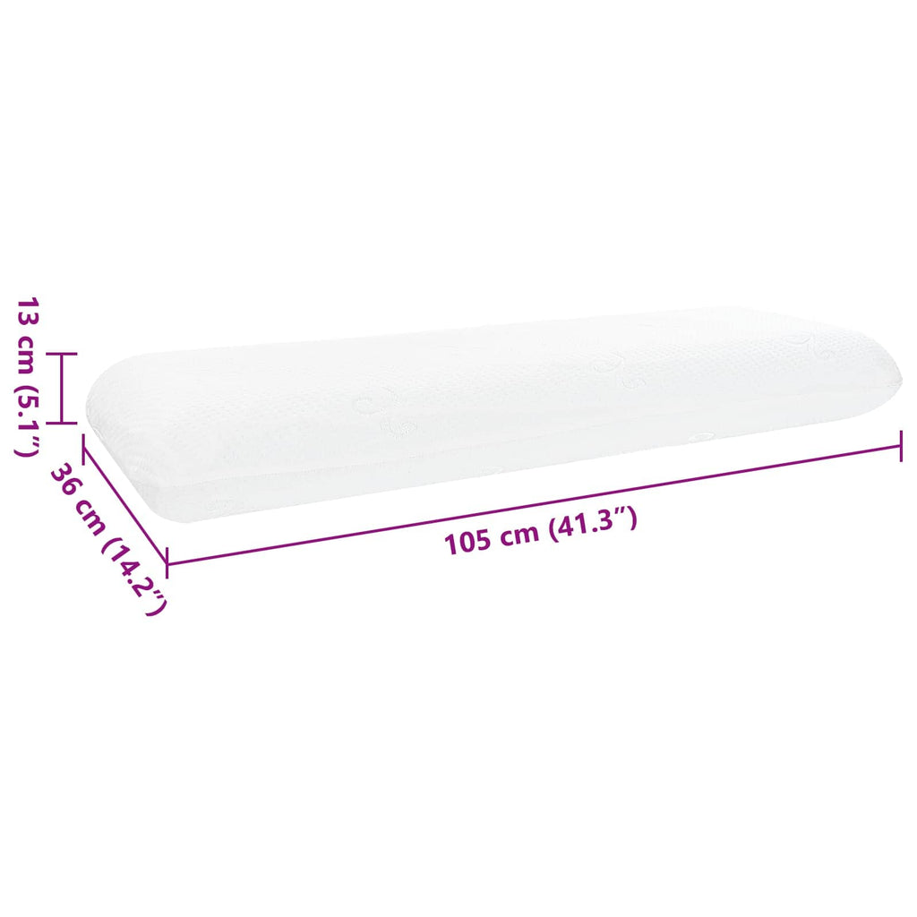 Cuscino da Letto Bianco 105 x 36 x 13 cm Schiuma Memory in Gel
