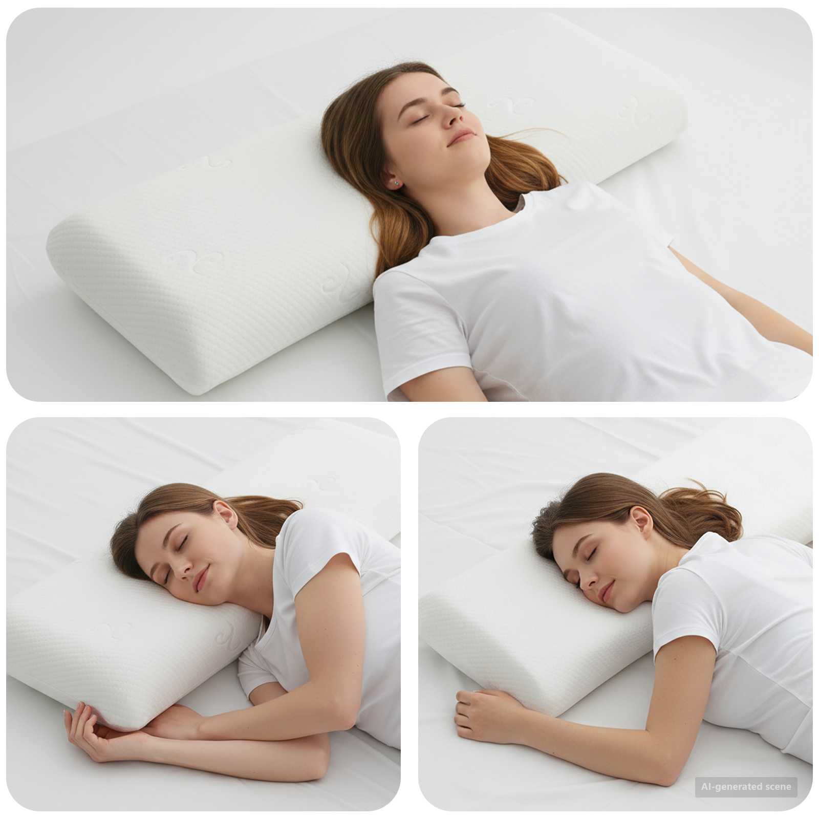 Cuscino da Letto Bianco 135 x 36 x 13 cm Schiuma Memory in Gel