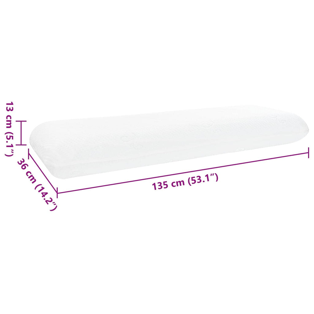 Cuscino da Letto Bianco 135 x 36 x 13 cm Schiuma Memory in Gel