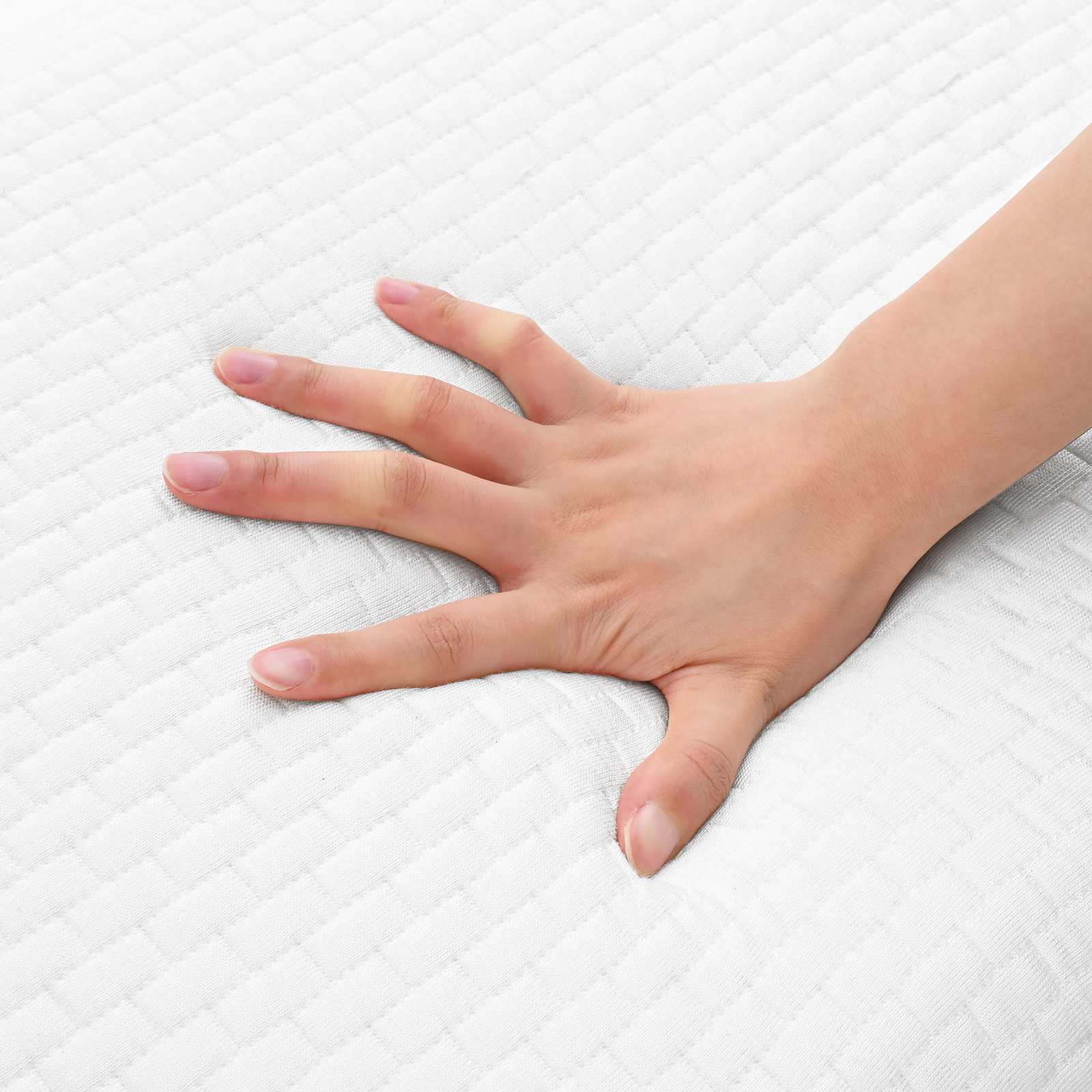 Cuscino da Letto Tinta unita Bianco 80 x 35 x 10 cm Schiuma Gel