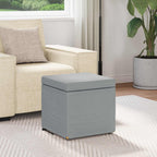 Pouf Grigio chiaro Tessuto e Legno Ingegnerizzato
