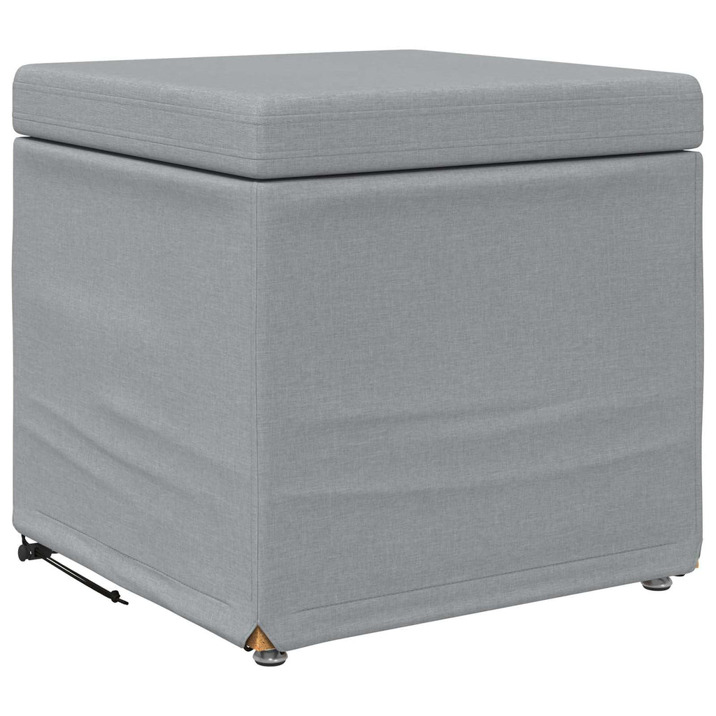 Pouf Grigio chiaro Tessuto e Legno Ingegnerizzato