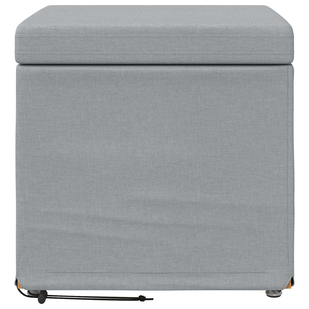 Pouf Grigio chiaro Tessuto e Legno Ingegnerizzato