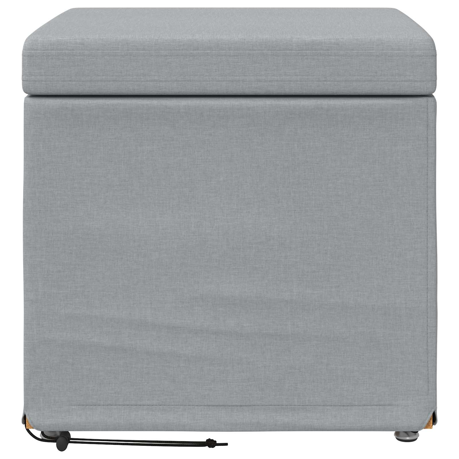 Pouf Grigio chiaro Tessuto e Legno Ingegnerizzato