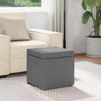Pouf Grigio scuro Tessuto e Legno Ingegnerizzato