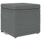 Pouf Grigio scuro Tessuto e Legno Ingegnerizzato