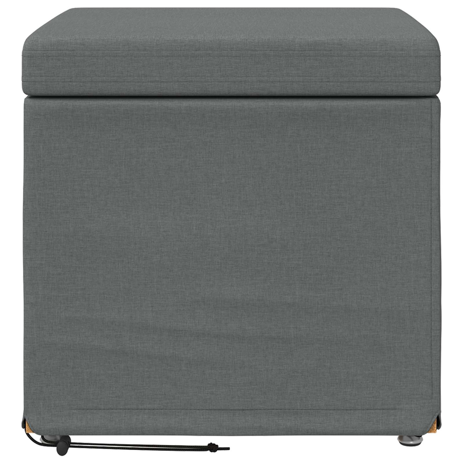 Pouf Grigio scuro Tessuto e Legno Ingegnerizzato