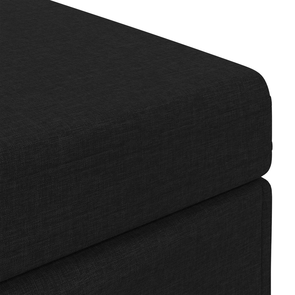 Pouf Nero 41 x 41 x 40 cm Tessuto e Legno Ingegnerizzato