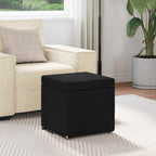 Pouf Nero 41 x 41 x 40 cm Tessuto e Legno Ingegnerizzato
