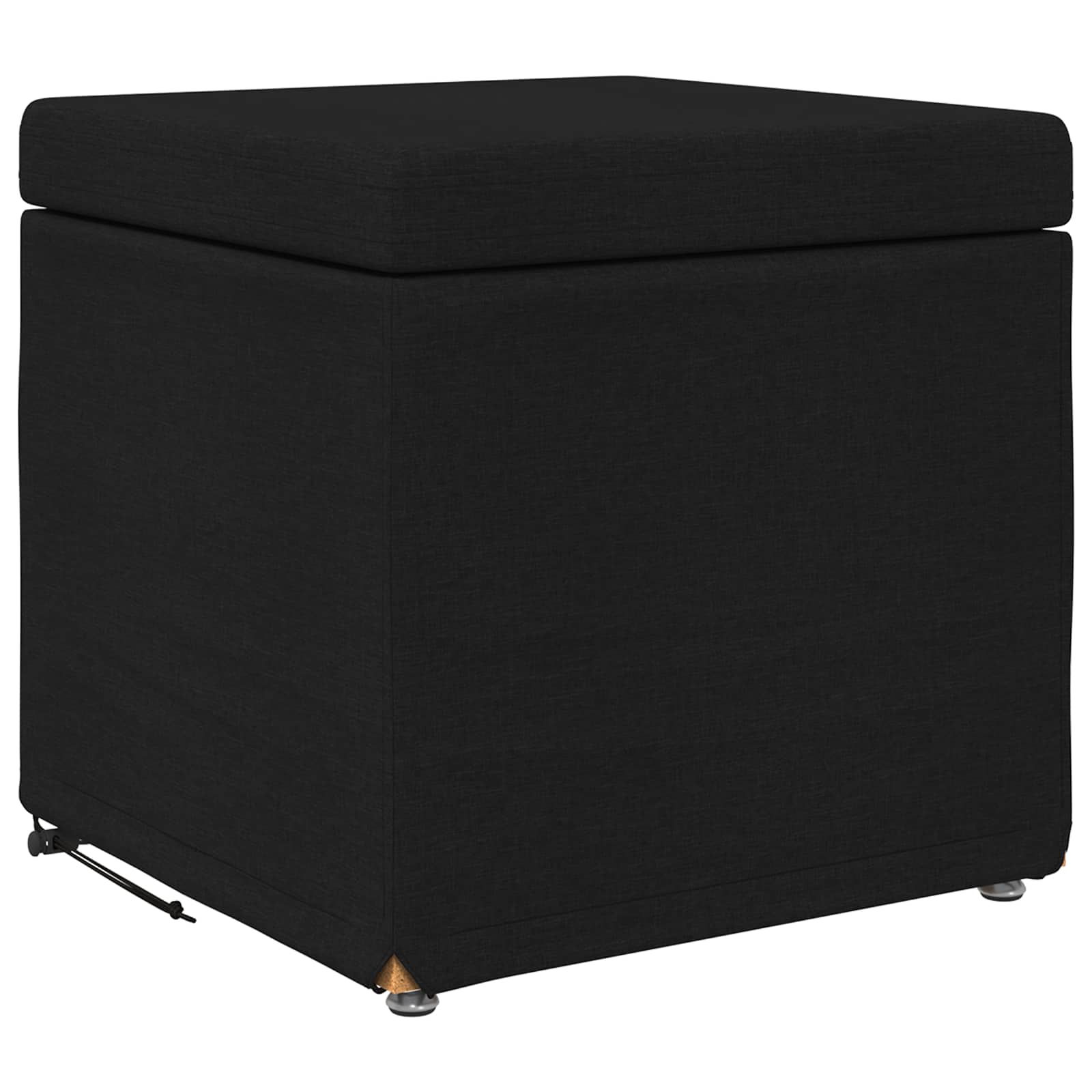 Pouf Nero 41 x 41 x 40 cm Tessuto e Legno Ingegnerizzato