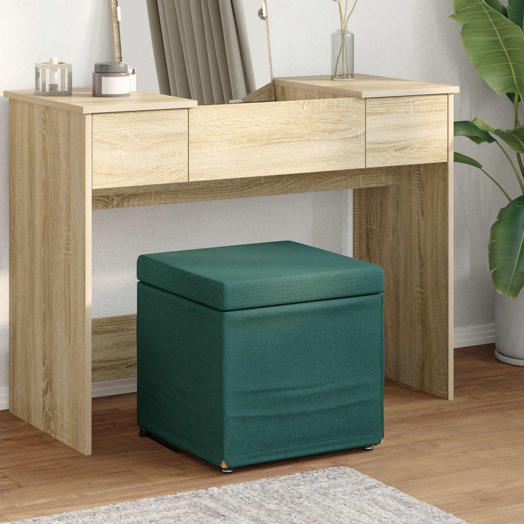 Pouf Verde Scuro 41 x 41 x 40 cm Tessuto e Legno Ingegnerizzato