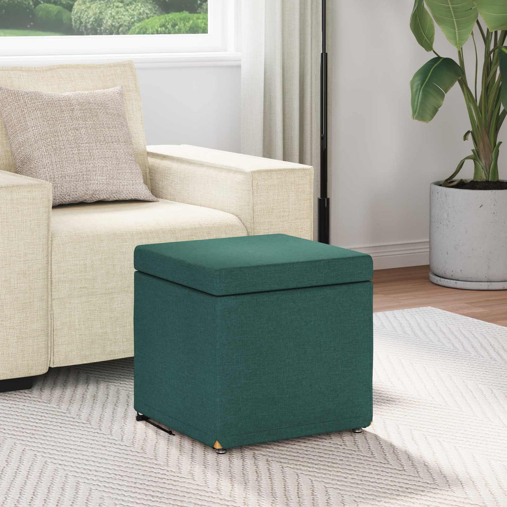Pouf Verde Scuro 41 x 41 x 40 cm Tessuto e Legno Ingegnerizzato