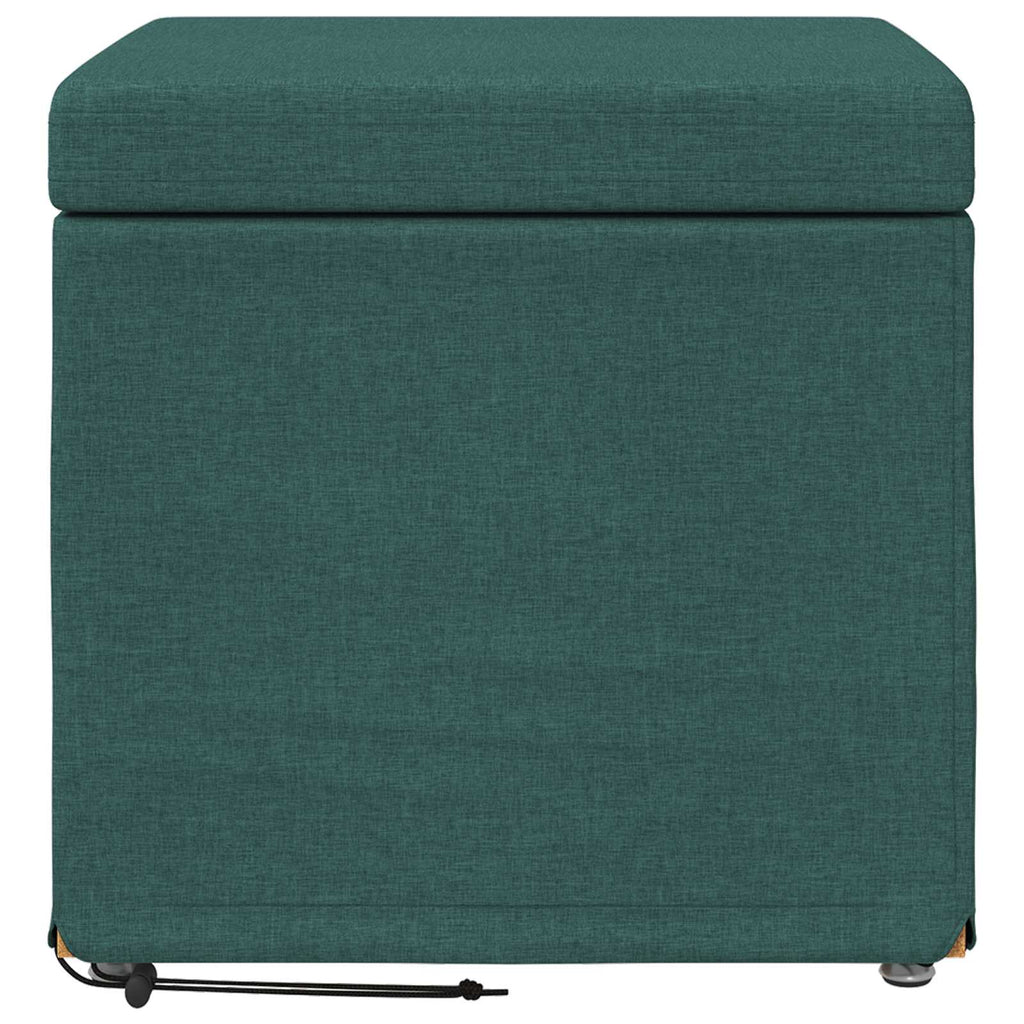 Pouf Verde Scuro 41 x 41 x 40 cm Tessuto e Legno Ingegnerizzato
