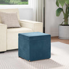Pouf Blu 41 x 41 x 40 cm Velluto e Legno Ingegnerizzato