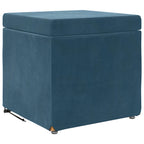 Pouf Blu 41 x 41 x 40 cm Velluto e Legno Ingegnerizzato